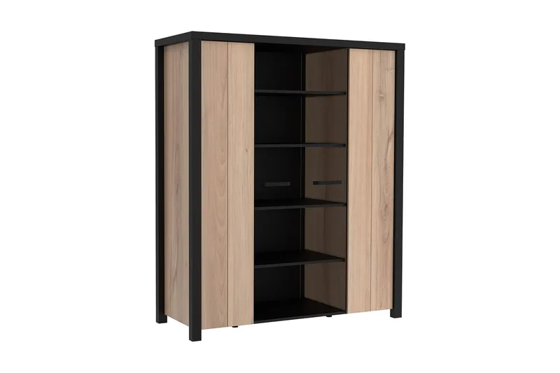 Konitsa Vitrineskap 52x130 cm, Brun/Svart