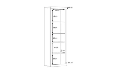 Kranea Vitrineskap 41x63 cm - Grå/Hvit - Oppbevaring - Skap - Vitrineskap