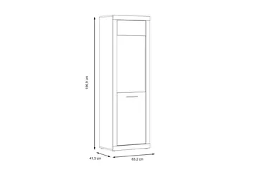 Kranea Vitrineskap 41x63 cm - Grå/Hvit - Oppbevaring - Skap - Vitrineskap