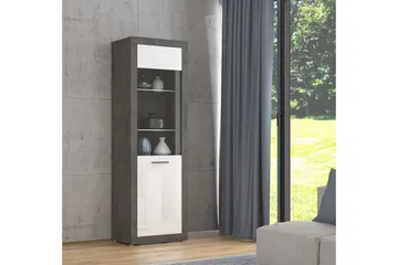 Kranea Vitrineskap 41x63 cm - Grå/Hvit - Oppbevaring - Skap - Vitrineskap