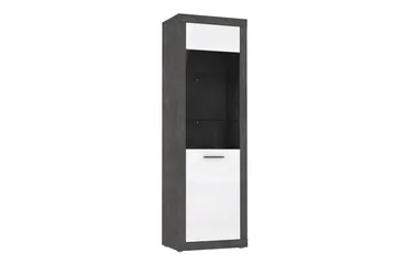 Kranea Vitrineskap 41x63 cm - Grå/Hvit - Oppbevaring - Skap - Vitrineskap