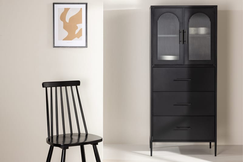 La Paz vitrineskap 70x160 cm svart - Oppbevaring - Skap - Vitrineskap