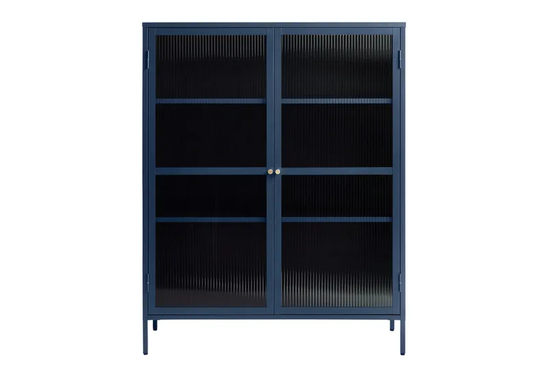 Lazarus Vitrineskap 111x140 cm - Blå - Oppbevaring - Skap - Vitrineskap
