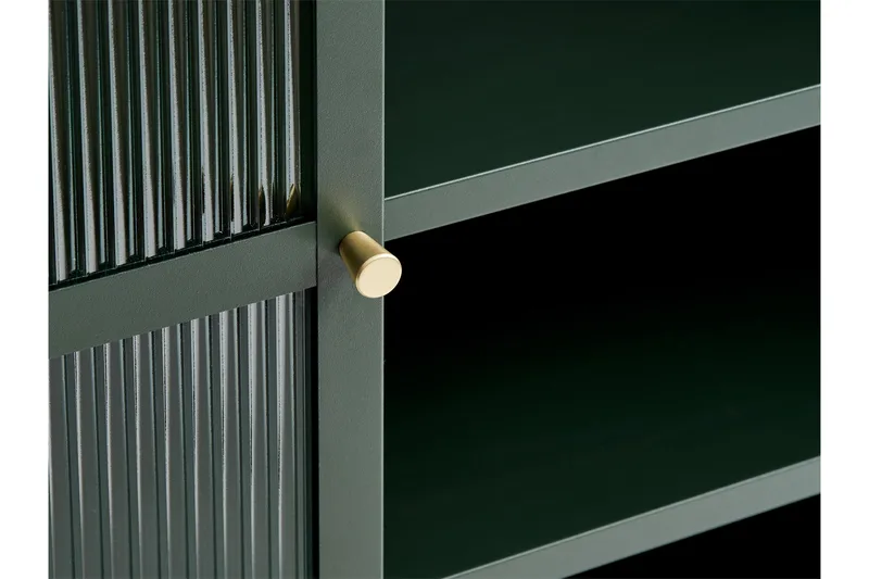 Lazarus Vitrineskap 111x140 cm - Grønn - Oppbevaring - Skap - Vitrineskap