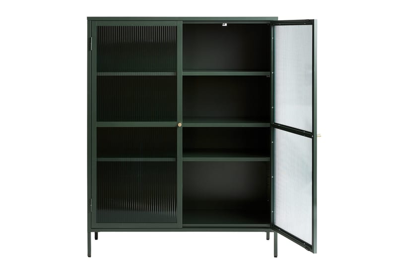 Lazarus Vitrineskap 111x140 cm - Grønn - Oppbevaring - Skap - Vitrineskap