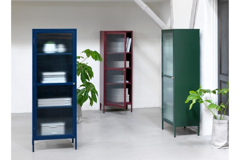 Lazarus Vitrineskap 58x160 cm - Rød - Oppbevaring - Skap - Vitrineskap