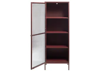 Lazarus Vitrineskap 58x160 cm - Rød - Oppbevaring - Skap - Vitrineskap