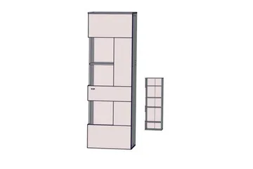 Lianne Vitrineskap inkl. Belysning - Eik/Grå - Oppbevaring - Skap - Vitrineskap