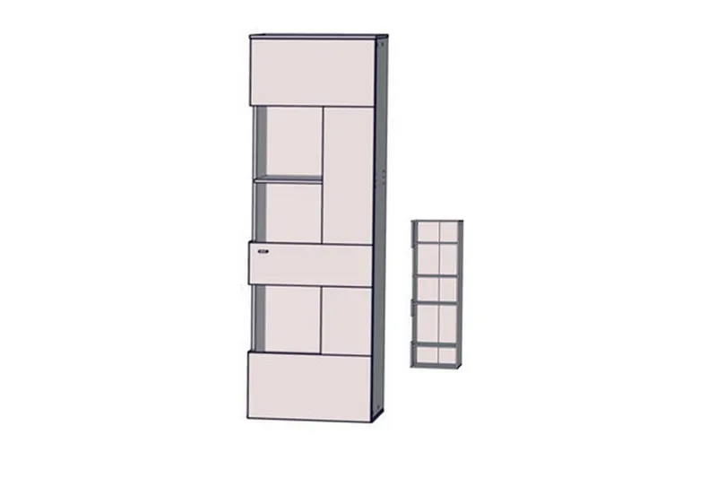 Lianne Vitrineskap inkl. Belysning - Eik/Grå - Oppbevaring - Skap - Vitrineskap