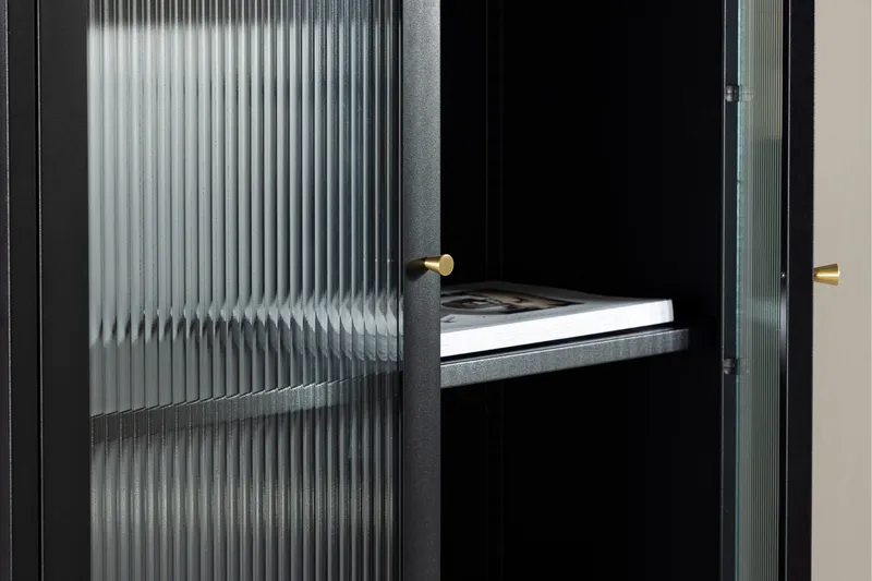 Lima Vitrineskap 80x180 cm - Svart - Oppbevaring - Skap - Vitrineskap