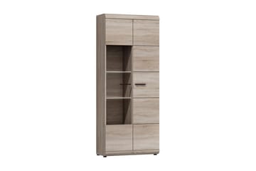 Link Vitrinskåp 80x37x194 cm beige||Grey - Oppbevaring - Skap - Vitrineskap