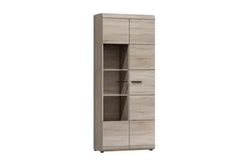 Link Vitrinskåp 80x37x194 cm beige||Grey - Oppbevaring - Skap - Vitrineskap