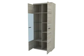Link Vitrinskåp 80x37x194 cm NO_BRAND beige||Grey - Oppbevaring - Skap - Vitrineskap