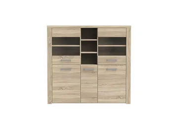 Loannia Vitrineskap 41x146 cm - Brun - Oppbevaring - Skap - Vitrineskap