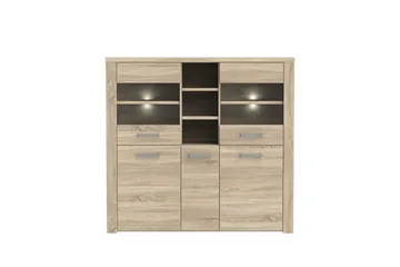 Loannia Vitrineskap 41x146 cm - Brun - Oppbevaring - Skap - Vitrineskap