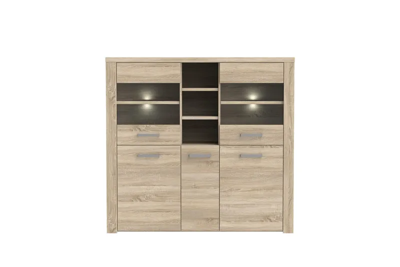 Loannia Vitrineskap 41x146 cm - Brun - Oppbevaring - Skap - Vitrineskap