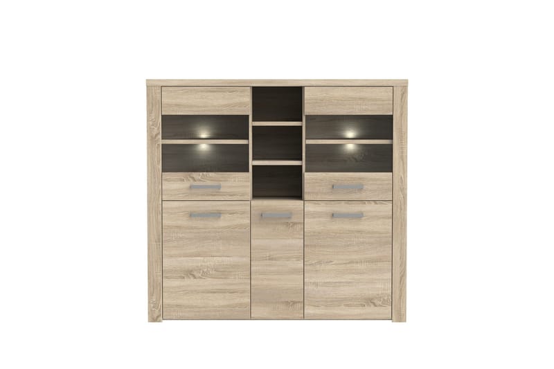 Loannia Vitrineskap 41x146 cm - Brun - Oppbevaring - Skap - Vitrineskap