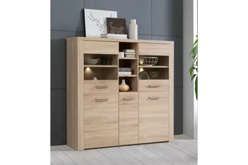 Loannia Vitrineskap 41x146 cm - Brun - Oppbevaring - Skap - Vitrineskap