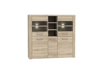 Loannia Vitrineskap 41x146 cm - Brun - Oppbevaring - Skap - Vitrineskap