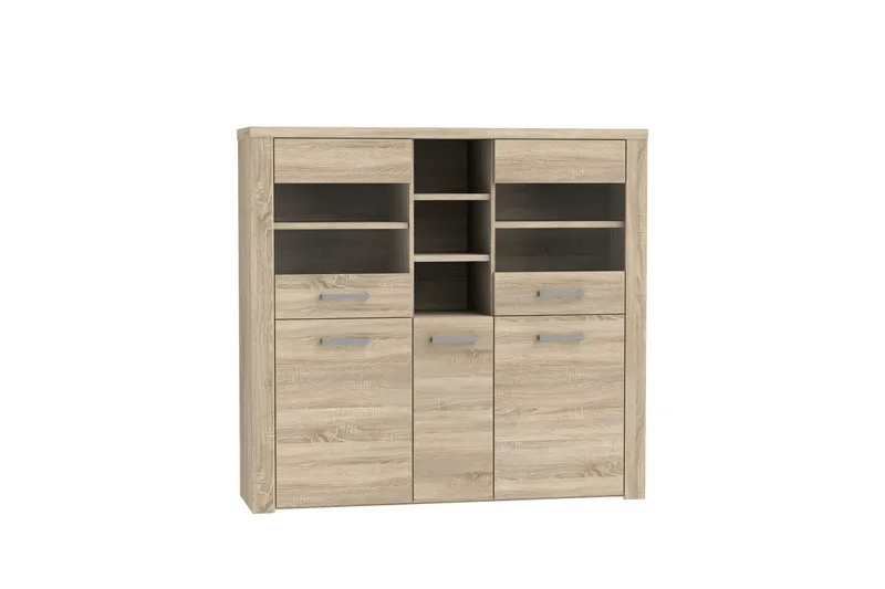 Loannia Vitrineskap 41x146 cm - Brun - Oppbevaring - Skap - Vitrineskap