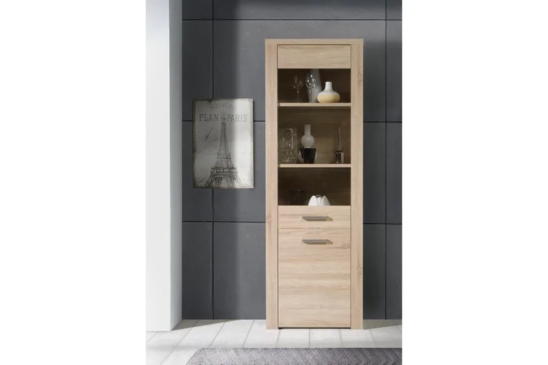 Loannia Vitrineskap 41x67 cm - Brun - Oppbevaring - Skap - Vitrineskap