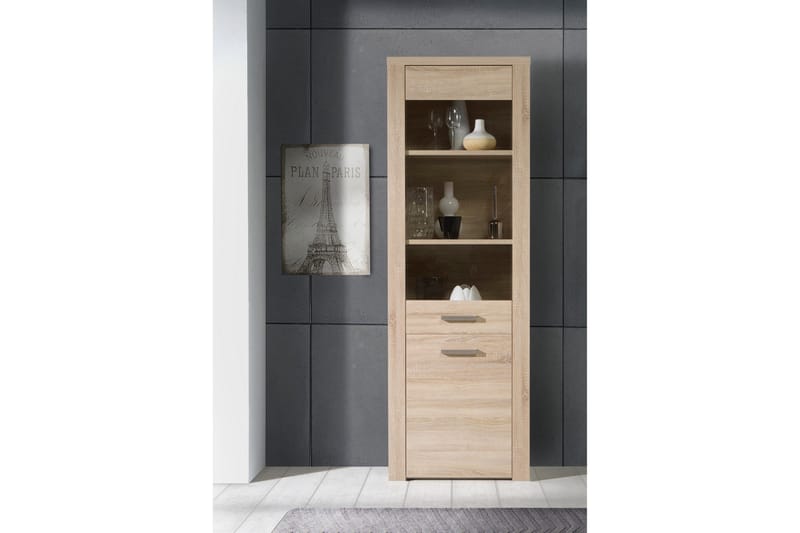 Loannia Vitrineskap 41x67 cm - Brun - Oppbevaring - Skap - Vitrineskap