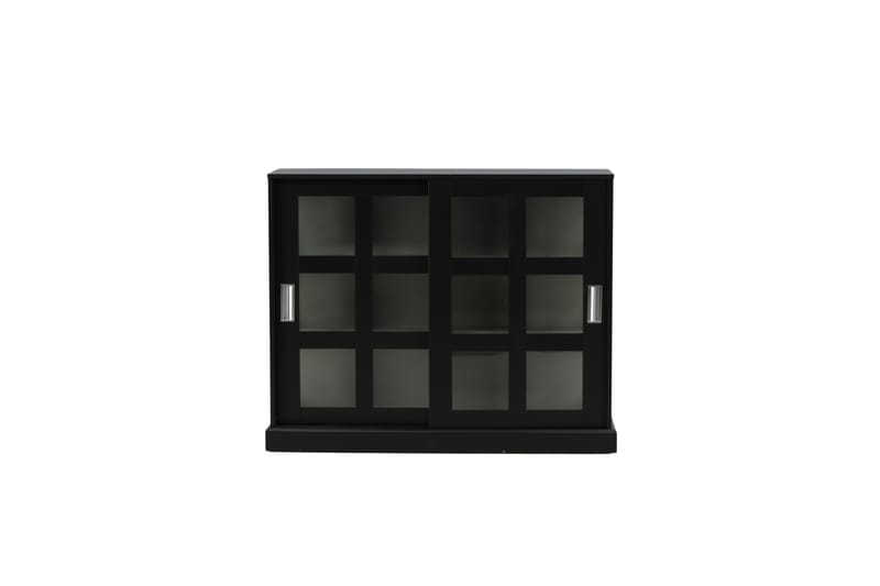 Lock Glasskap 120 cm - Svart/Lys grå - Oppbevaring - Skap - Vitrineskap