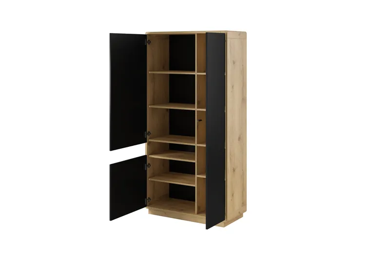 Louetta Vitrineskap 92x181 cm - Flerfarget - Oppbevaring - Skap - Vitrineskap