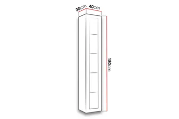 Narbonne Vitrineskap 30x40 cm Blå LED - Natur/Svart - Oppbevaring - Skap - Vitrineskap