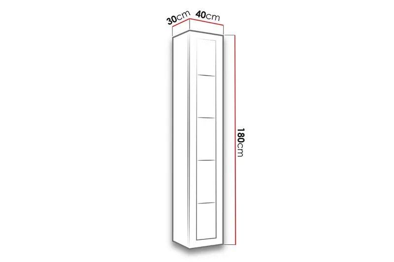 Narbonne Vitrineskap 30x40 cm Blå LED - Natur/Svart - Oppbevaring - Skap - Vitrineskap