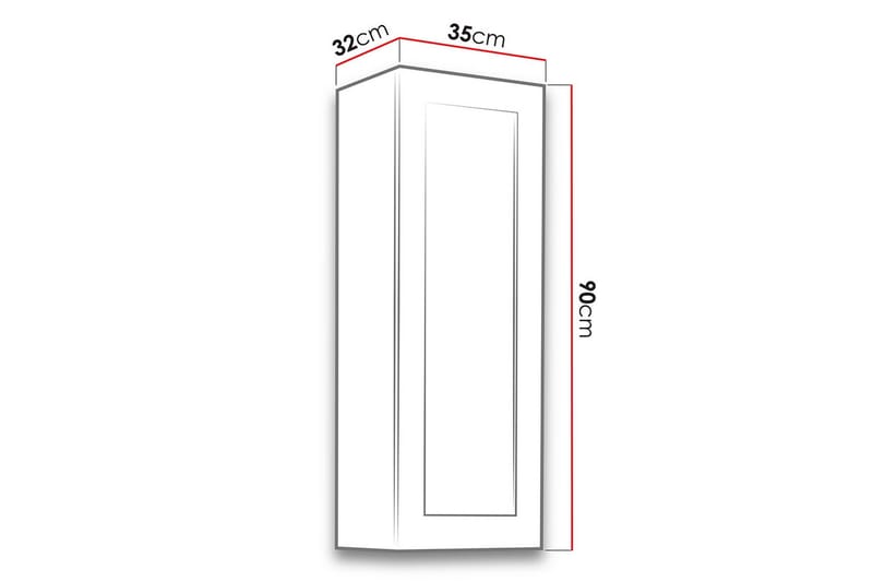 Narbonne Vitrineskap 32x35 cm Hvit LED - Natur/Svart - Oppbevaring - Skap - Vitrineskap