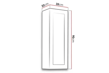 Narbonne Vitrineskap 32x35 cm - Natur/Svart - Oppbevaring - Skap - Vitrineskap