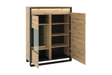 Quant Vitrineskap 41x110 cm - Eik/Svart - Oppbevaring - Skap - Vitrineskap