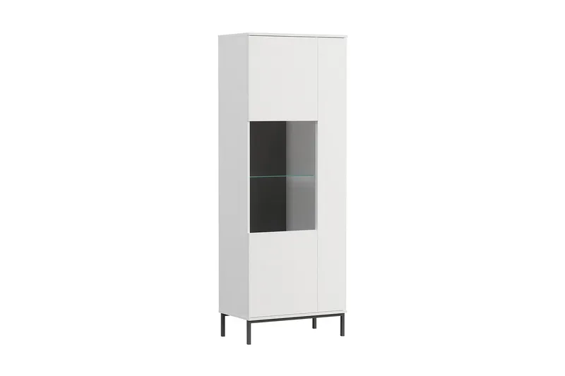 Querty Vitrineskap 70x190x41 cm, Hvit/Svart