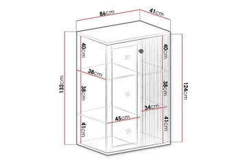 Rosehall Vitrineskap 132 cm - Oppbevaring - Skap - Vitrineskap