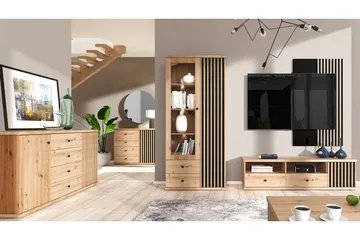 Rosehall Vitrinskåp 191 cm Black - Oppbevaring - Skap - Vitrineskap