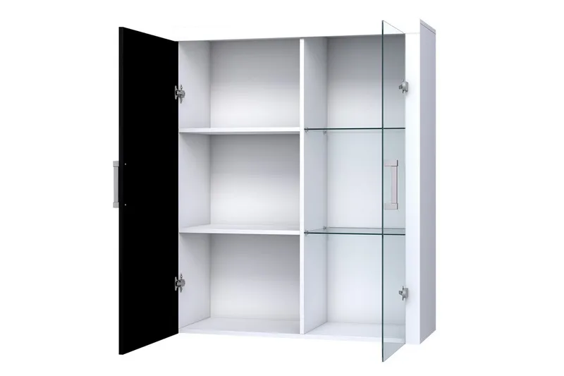Samba Vitrineskap 90x35x111 cm - Hvit - Oppbevaring - Skap - Vitrineskap