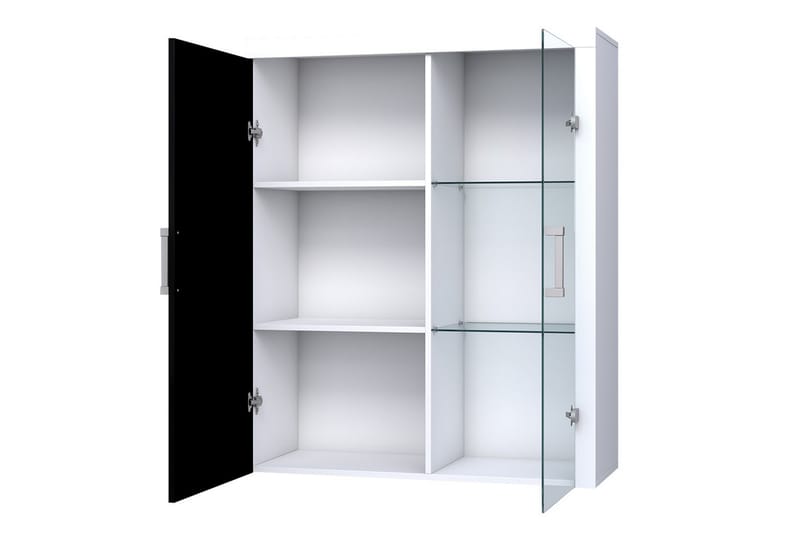 Samba Vitrinskåp 90x35x111 cm White High gloss - Oppbevaring - Skap - Vitrineskap