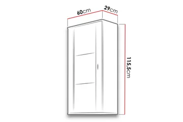 Soho vitrineskap 60x29x115,5 cm - Oppbevaring - Skap - Vitrineskap