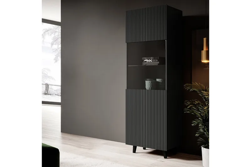 Strontian Vitrinskåp 183 cm Scandinavian Choice Anthracite/Black - Oppbevaring - Skap - Vitrineskap