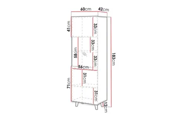 Strontian Vitrinskåp 183 cm Scandinavian Choice Anthracite/Black - Oppbevaring - Skap - Vitrineskap
