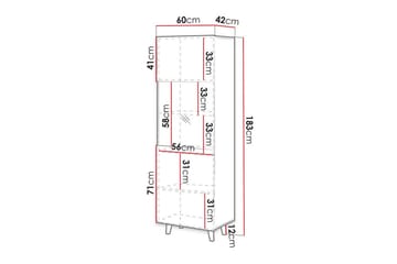 Strontian Vitrinskåp 183 cm Scandinavian Choice Anthracite/Black - Oppbevaring - Skap - Vitrineskap