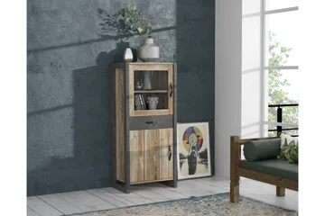 Strumica Vitrineskap 43x68 cm 2 Hyller - Brun/Grå - Oppbevaring - Skap - Vitrineskap