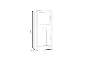 Strumica Vitrineskap 43x68 cm 2 Hyller - Brun/Grå - Oppbevaring - Skap - Vitrineskap