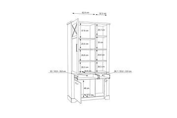 Svetis Vitrineskap 42x108 cm - Hvit - Oppbevaring - Skap - Vitrineskap