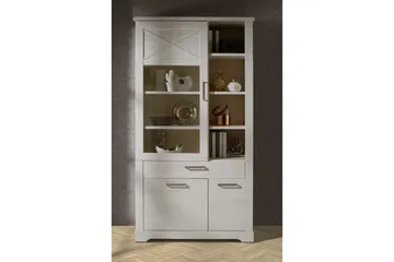 Svetis Vitrineskap 42x108 cm - Hvit - Oppbevaring - Skap - Vitrineskap