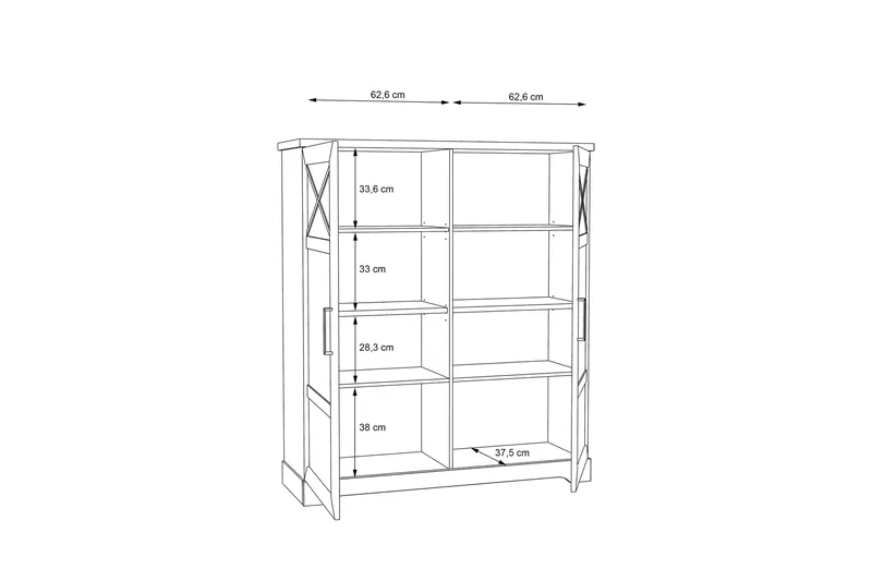 Svetis Vitrineskap 42x133 cm - Hvit - Oppbevaring - Skap - Vitrineskap