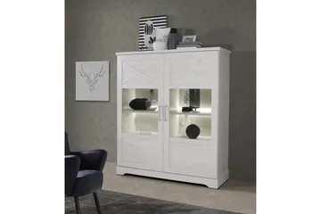 Svetis Vitrineskap 42x133 cm - Hvit - Oppbevaring - Skap - Vitrineskap