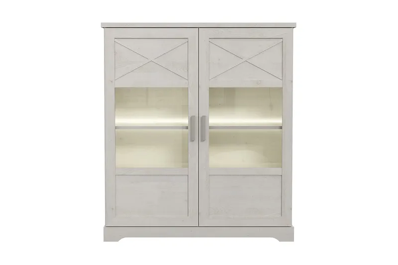 Svetis Vitrineskap 42x133 cm - Hvit - Oppbevaring - Skap - Vitrineskap