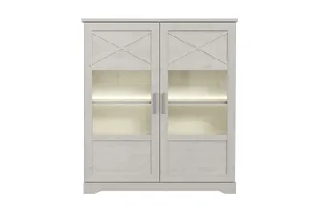 Svetis Vitrineskap 42x133 cm - Hvit - Oppbevaring - Skap - Vitrineskap